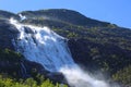 Langfossen waterfall in summer Royalty Free Stock Photo