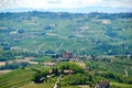 View of the Langhe hills with the Castle of Grinzane Cavour Royalty Free Stock Photo