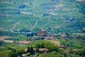View of the Langhe hills with the Castle of Grinzane Cavour Royalty Free Stock Photo
