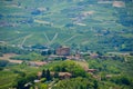 View of the Langhe hills with the Castle of Grinzane Cavour Royalty Free Stock Photo