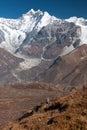 View of Langtang Valley with Mt. Kimshung and Langtang Lirung Glacier in the Background, Langtang, Bagmati, Nepal