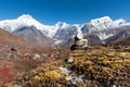 View of Langtang Valley with Mt. Langtang Lirung in the Background, Langtang, Bagmati, Nepal