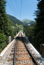 View of the Langwies Viaduct in the mountains of Switzerland near Arosa Royalty Free Stock Photo