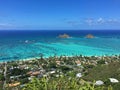 View of Lanikai Beach from Pillbox Trail, Oahu, Hawaii Royalty Free Stock Photo