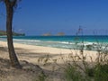 View Of Lanikai Islands from Bellows Beach Hawaii Royalty Free Stock Photo