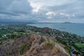 View from the Lanikai Pillbox hiking trail of the Lanikai Beach, Oahu, Hawaii, USA. Royalty Free Stock Photo