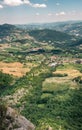 View on the large ancient landslide down the north-east slope of the Bismantova stone