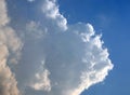 BULGING WHITE CUMULUS CLOUD IN A BLUE SKY Royalty Free Stock Photo