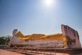 View of large Buddha statue sleeping posture with sky view at Sa