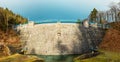 A view of the large dam in Miedzygorze. Royalty Free Stock Photo