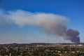 View of a large fire in a park near the city of GoiÃÂ¢nia