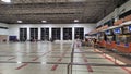 View of the large lobby at the airport, airport check-in counters Royalty Free Stock Photo