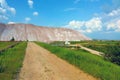 View of a large mountain of processed ore. Mining Royalty Free Stock Photo