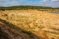 View of a large sand and gravel quarry, sand mining