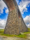 View of large Victorian viaduct in rural countryside scenery Royalty Free Stock Photo