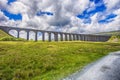 View of large Victorian viaduct in rural countryside scenery Royalty Free Stock Photo