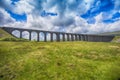 View of large Victorian viaduct in rural countryside scenery Royalty Free Stock Photo