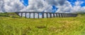 View of large Victorian viaduct in rural countryside scenery Royalty Free Stock Photo