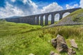 View of large Victorian viaduct in rural countryside scenery Royalty Free Stock Photo