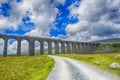 View of large Victorian viaduct in rural countryside scenery Royalty Free Stock Photo