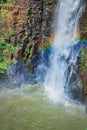 View Of a large waterfall and river, surrounded by lush green vegetation and mountains, Pietermaritzburg , Africa Royalty Free Stock Photo