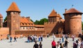 View of largest medieval brick Castle of Teutonic Order in Malbork, Poland