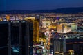 View of Las Vegas from Stratosphere Tower at night Royalty Free Stock Photo