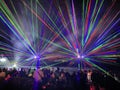 A view of a Laser show at Alexandra Palace in London