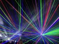 A view of a Laser show at Alexandra Palace in London