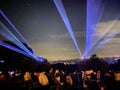 A view of a Laser show at Alexandra Palace in London