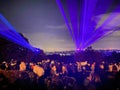 A view of a Laser show at Alexandra Palace in London