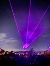 A view of a Laser show at Alexandra Palace in London