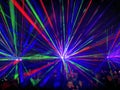 A view of a Laser show at Alexandra Palace in London