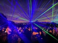 A view of a Laser show at Alexandra Palace in London