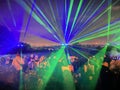 A view of a Laser show at Alexandra Palace in London