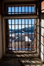 View through latticed window Royalty Free Stock Photo