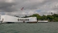 View from the launch boat to the arizona memorial at pearl harbor