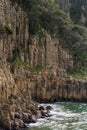 View of lava, basalt columns with blacksea. GÃÂ¼zelcehisar is famous for its lava basalt columns. Amasra, Bartin, Turkey