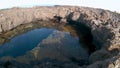 Lava beach of Linosa Called Piscine, Sicily. Italy