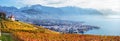 View on Lavaux region by autumn day, Vaud, Switzerland Royalty Free Stock Photo