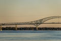 View of the Laviolette Bridge spanning the Saint Lawrence River Royalty Free Stock Photo
