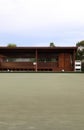 View of lawn bowls green and pavillon