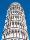 View of the Leaning Tower of Pisa from below Royalty Free Stock Photo