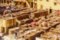 View of the leather tannery,. Fes