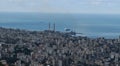 view of Lebanese shore and the city of Kaslik and Jounieh, Lebanon