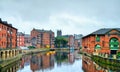 View of Leeds with the Aire River in England Royalty Free Stock Photo