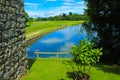 View of Leeds Castle moat United Kingdom Royalty Free Stock Photo