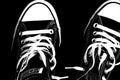 View of a legendary sneaker ,Chuck Taylor All Star, black and white Royalty Free Stock Photo