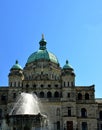 A view of the Legislative building and water fountain, Victoria