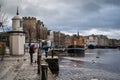 View of Leith neighborhood, the port area of Edinburgh.